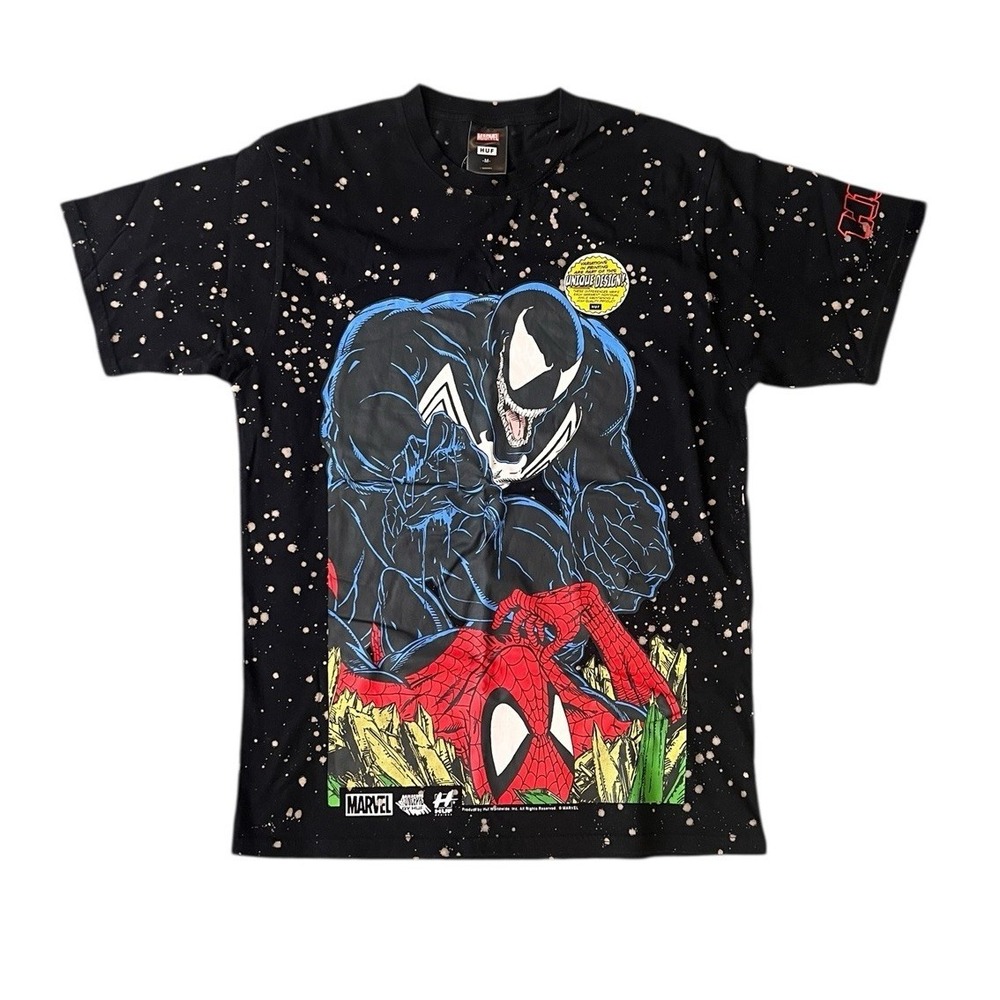 Huf x‎ Spider-Man Venom Is Back Marvel AOP T-Shirt Size Med Black McFarlane